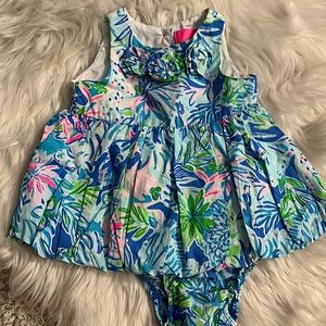 Lilly Pulitzer Baby Brittany Bubble dress with bloomers like new 3-6 mo
